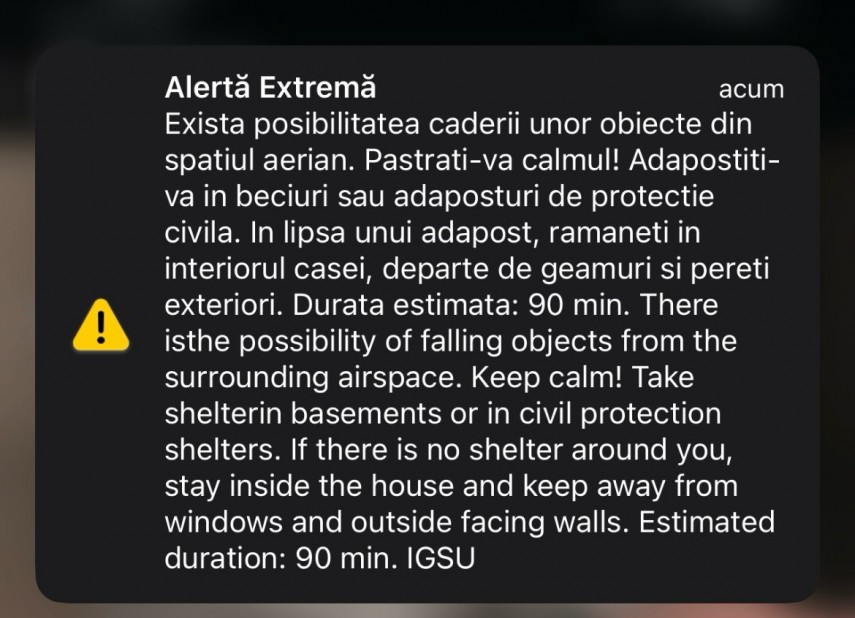 mesaj ro alert transmis locuitorilor din judetul tulcea dupa atacurile din ucraina adapostiti va in beciuri sau adaposturi civile 679b1c1f4e0cb