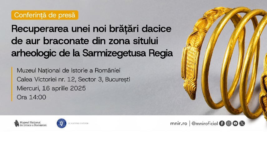 conferinta de presa organizata pe tema recuperarii bratarii dacice de aur descoperite in cadrul activitatilor de braconaj din zona muntilor orastiei 67fe161d59362