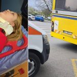 o tanara a fost prinsa intre usile unui autobuz ct bus de pe linia 48 apoi a cazut pe asfalt si a ajuns la spital din cauza neatentiei soferului 67fb91bfb16c5