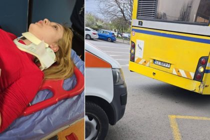 o tanara a fost prinsa intre usile unui autobuz ct bus de pe linia 48 apoi a cazut pe asfalt si a ajuns la spital din cauza neatentiei soferului 67fb91bfb16c5