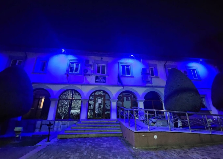 primaria navodari a fost iluminata in albastru pentru a marca ziua internationala a constientizarii autismului 67eed7ab59bed