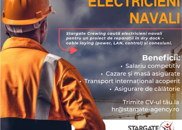stargate crewing recruteaza electricieni navali pentru un proiect de reparatii in dry dock 67f51739bb448