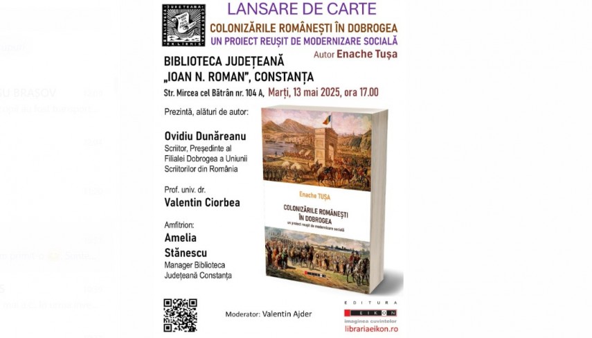 lansare de carte la biblioteca judeteana ioan n roman constanta colonizarile romanesti in dobrogea un proiect reusit de modernizare sociala 681f243c16cb2
