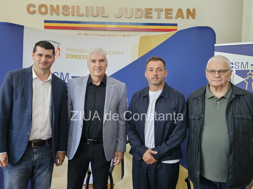 noul staff tehnic al csm constanta format din aihan omer si marius stavrositu prezentat intr o conferinta de presa fotovideo 682c3e342145e