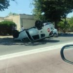 foto masina rasturnata in urma unui accident rutier la eforie sud 685a9f6306715