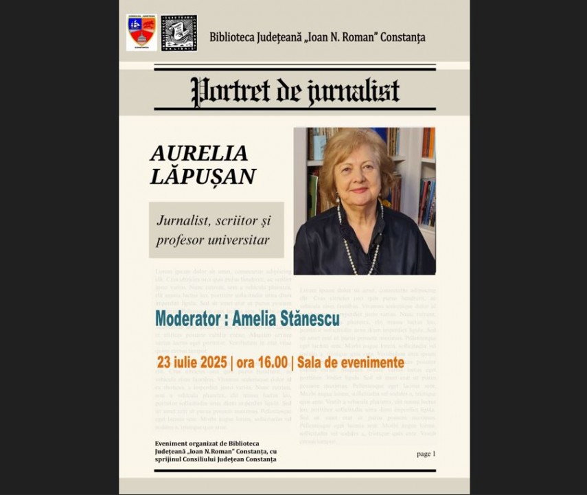 aurelia lapusan invitata de biblioteca judeteana ioan n roman constanta in cadrul proiectului portret de jurnalist 687f30880df05