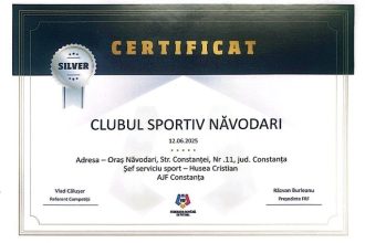 certificat silver din partea federatiei romane de fotbal pentru centrul de copii si juniori al cs navodari 6884ddd7e1ea6