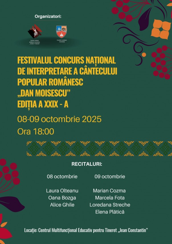centrul cultural judetean teodor t burada constanta gazduieste a xxix a editie a festivalului national de folclor dan moisescu p 68d3a21f707f5