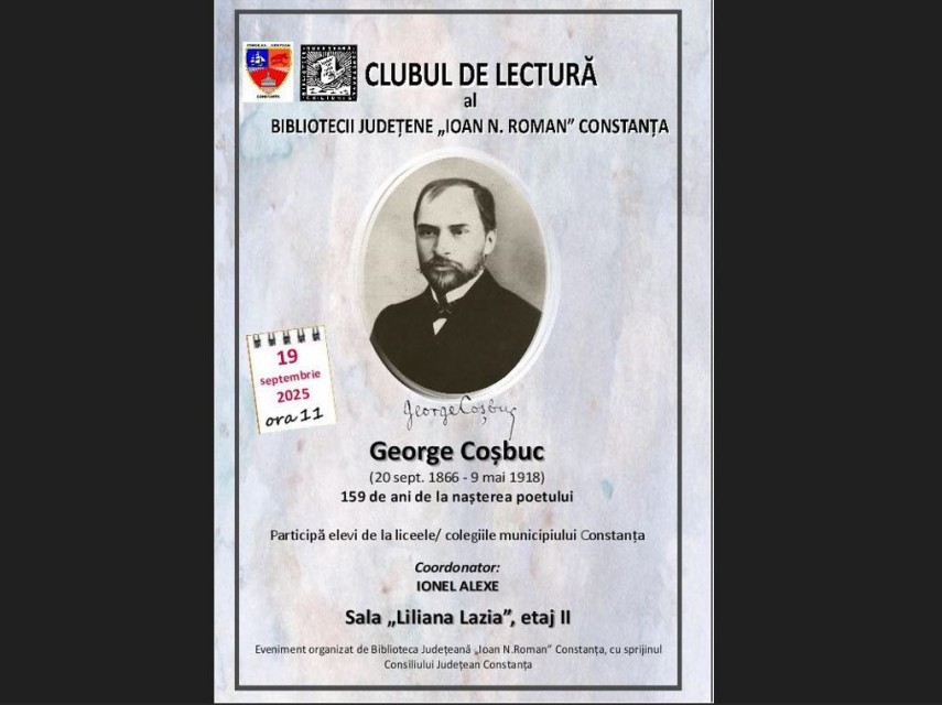 lirica lui george cosbuc propusa de biblioteca judeteana ioan n roman constanta intr o noua editie a clubului de lectura 68c3e3ffe34b4