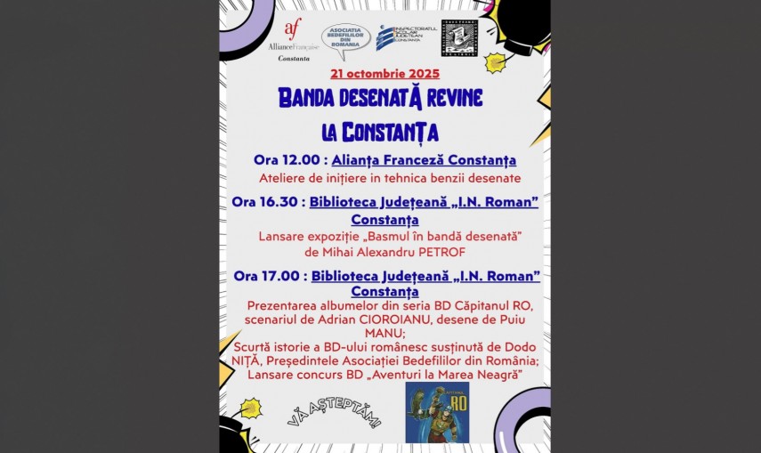 banda desenata si locul ei in cultura romaneasca eveniment organizat la constanta istoricul adrian cioroianu invitat 68f3567d6e6bb