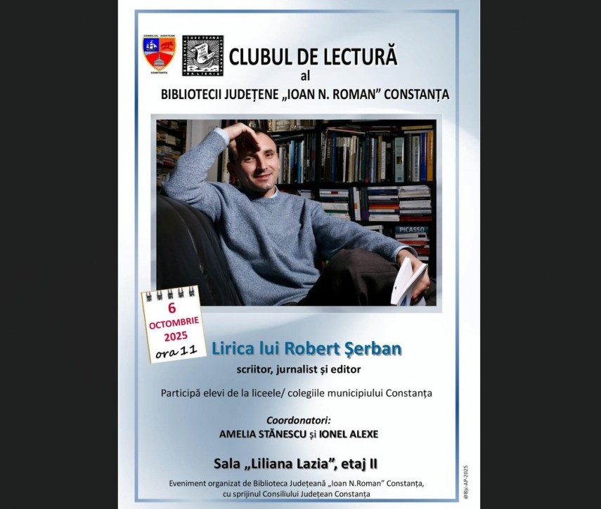 robert serban subiectul unei noi editii a clubului de lectura organizat de biblioteca judeteana constanta 68e2299d3d1ff