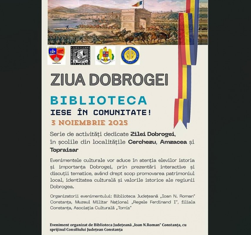 biblioteca judeteana constanta sarbatoreste ziua dobrogei alaturi de elevii din cerchezu amzacea si topraisar calendarul evenimentelor din luna noiembrie 69072409456bb