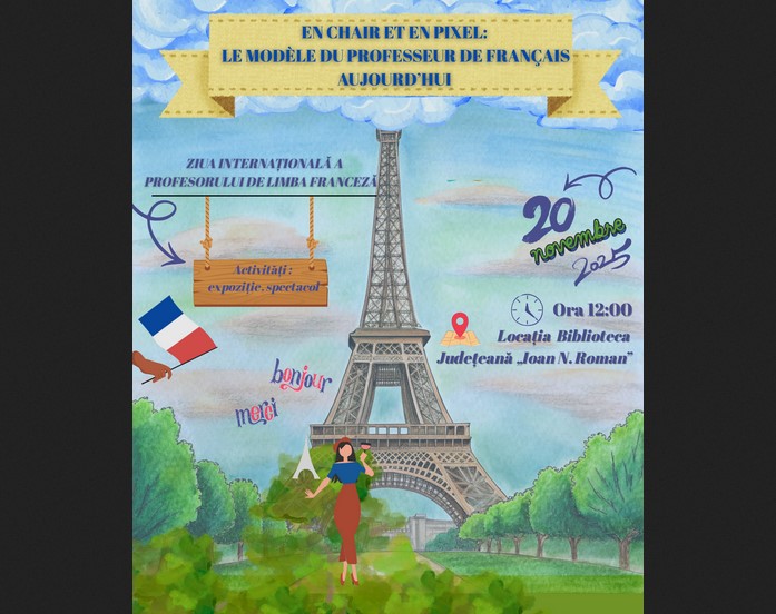 ziua internationala a profesorului de franceza 2025 vernisajul expozitiei de creatii plastice si spectacol la biblioteca judeteana ioan n roman constanta 691c78fa8a07d