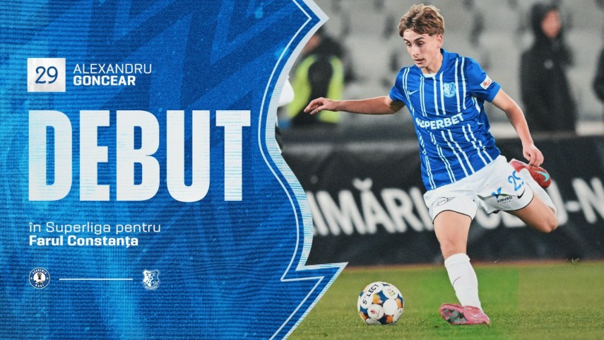 alex goncear debut la doar 16 ani in superliga jucatorul cu numarul 68 format in academia hagi si trimis pe teren in primul esalon 694904412c399