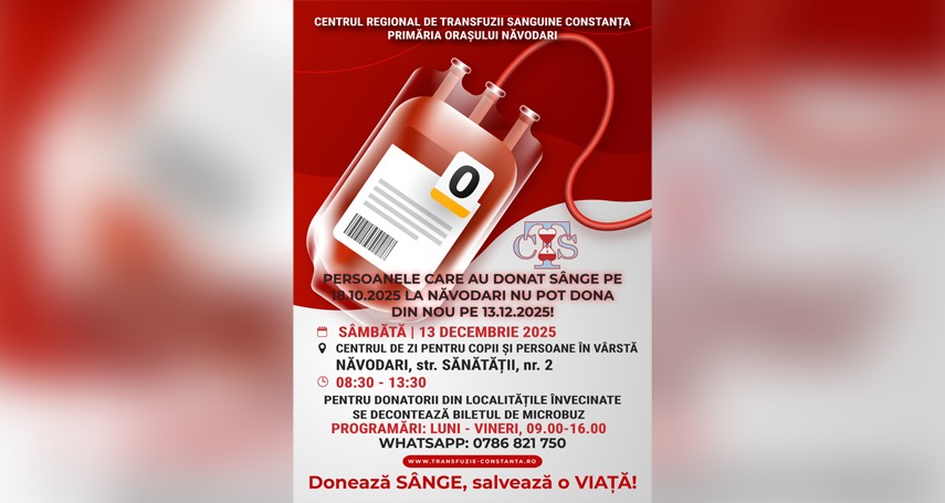 donarea de sange salveaza vieti actiune organizata de primaria navodari si centrul de transfuzii p 69383e7baa20d