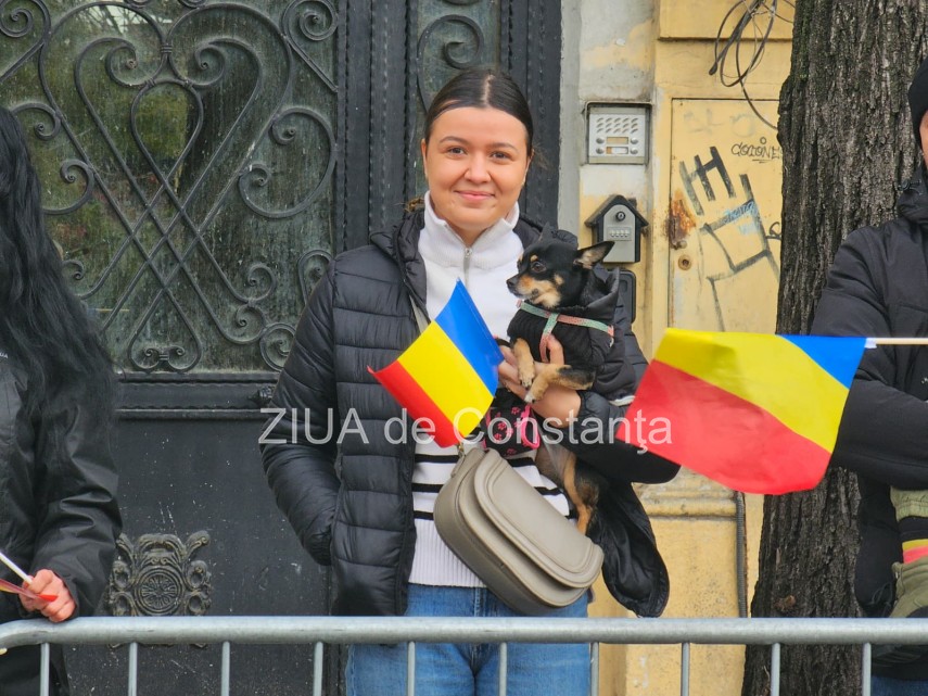 moment emotionant la parada de 1 decembrie de pe bulevardul tomis din constanta o tanara isi tine catelul si steagul la piept 692d59b1520bd