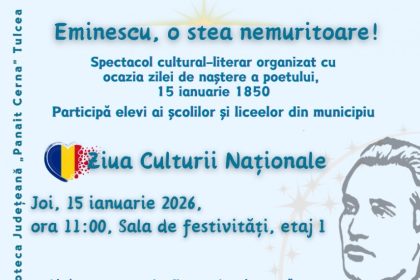 elevii de la scolile si liceele din tulcea celebreaza ziua lui mihai eminescu la biblioteca judeteana panait cerna 6964be5871dd0