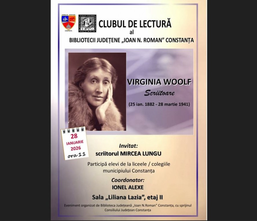 opera scriitoarei virginia woolf dezbatuta la biblioteca judeteana constanta 69776b9715491