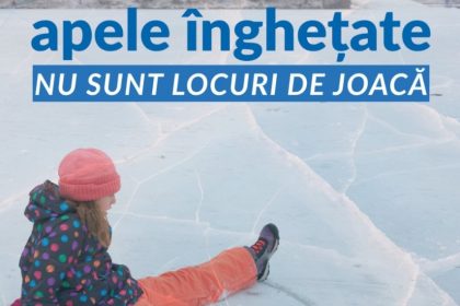 pompierii avertizeaza apele inghetate nu sunt locuri de joaca nu lasati copiii sa se apropie de lacuri rauri sau balti inghetate 69610957cd32c