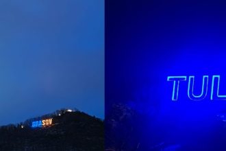 24 februarie patru ani de la declansarea razboiului tulcea si brasov iluminate in galben si albastru in semn de solidaritate cu ucraina 699e0e6eb4336