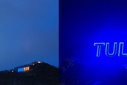 24 februarie patru ani de la declansarea razboiului tulcea si brasov iluminate in galben si albastru in semn de solidaritate cu ucraina 699e0e6eb4336