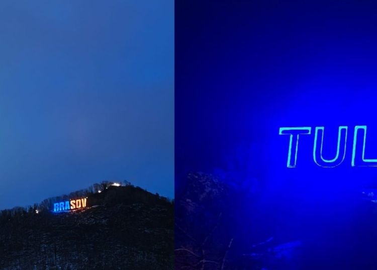 24 februarie patru ani de la declansarea razboiului tulcea si brasov iluminate in galben si albastru in semn de solidaritate cu ucraina 699e0e6eb4336