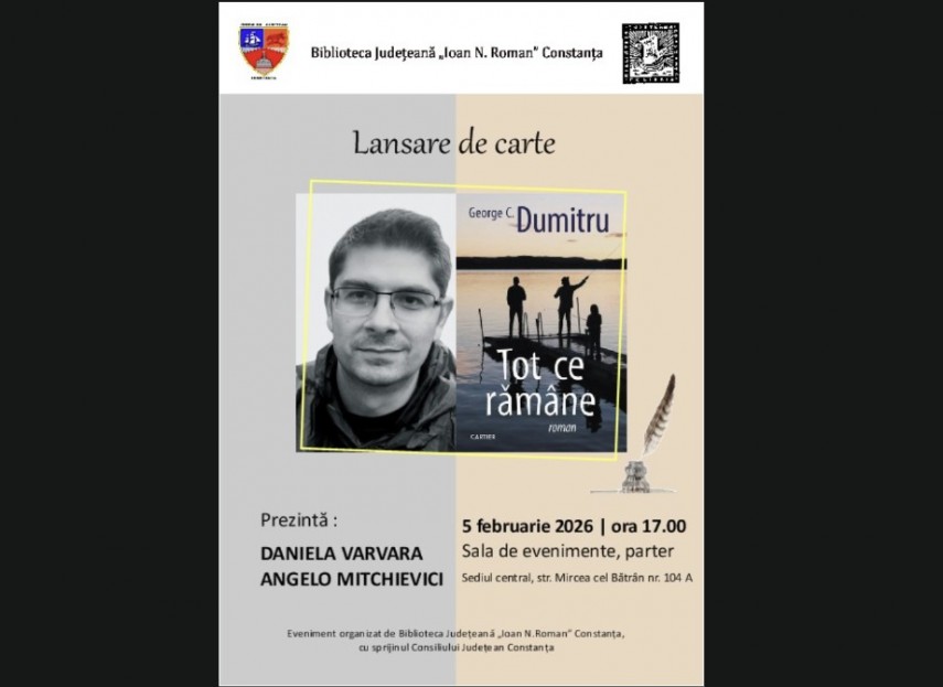 scriitorul dobrogean george c dumitru isi lanseaza noul roman la biblioteca judeteana constanta 698051bf96c9b