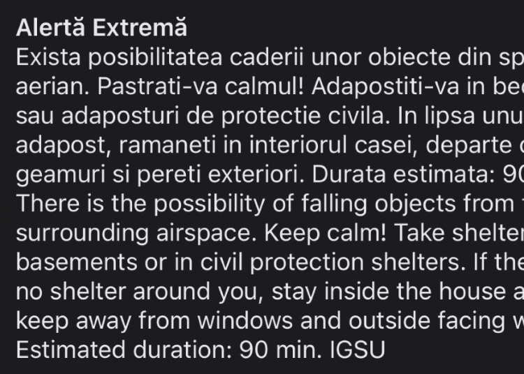 alerta extrema in tulcea posibile obiecte cazute din spatiul aerian 69c1832a9e66b