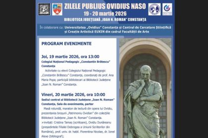 biblioteca judeteana ioan n roman constanta il omagiaza pe poetul publius ovidius naso ce activitati sunt pregatite 69b9e36b78059