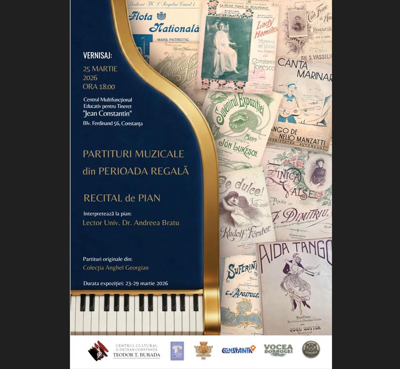 expozitia partituri muzicale din perioada regala este gazduita de centrul jean constantin constanta recital de pian in cadrul vernisajului 69bbc15aeab22