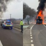 o automacara a luat foc in mers pe dn1 traficul a fost blocat temporar 69bd092fb70af