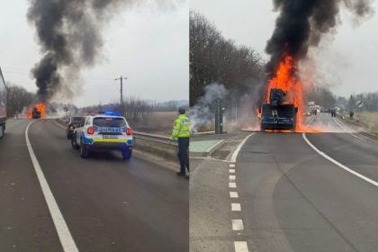 o automacara a luat foc in mers pe dn1 traficul a fost blocat temporar 69bd092fb70af