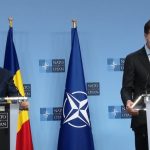 presedintele nicusor dan si secretarul general nato mark rutte sustin astazi o conferinta de presa comuna dupa intrevederea de la sediul aliantei 69bbb7860f3fb