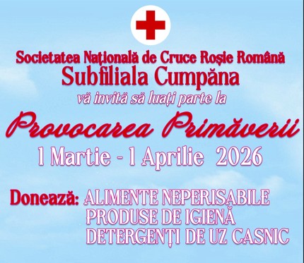 subfiliala crucea rosie cumpana lanseaza campania provocarea primaverii proiect local de colectare de alimente si produse de igiena pentru persoanele aflate in dificultate 69a47a95a4fe4