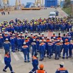 video continua protestul sindicatului liber navalistul in curtea santierului naval damen mangalia 69bd2821e9821