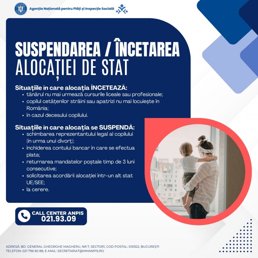 afla situatiile in care alocatia de stat pentru copii poate fi incetata sau suspendata 69e1fd44a92ed
