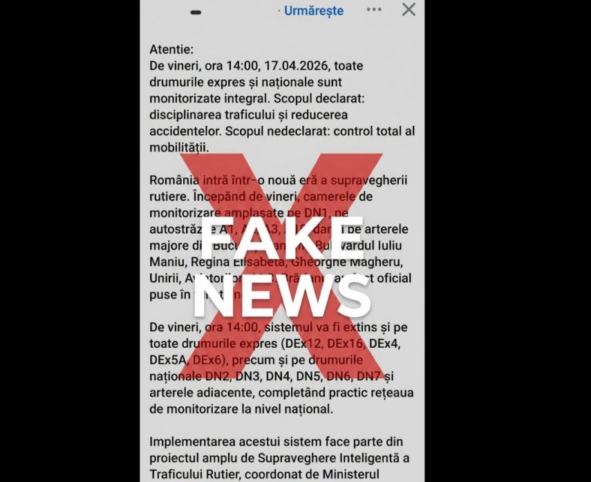 dezinformare pe whatsapp si social media mesajul despre monitorizarea integrala a drumurilor nationale este fals 69e4ca2ca7252