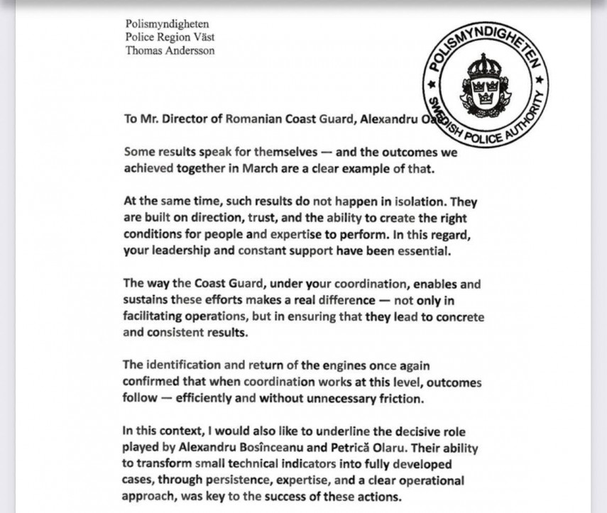 foto garda de coasta rezultate remarcate de politia suedeza in urma cooperarii internationale 69d4e39fca571