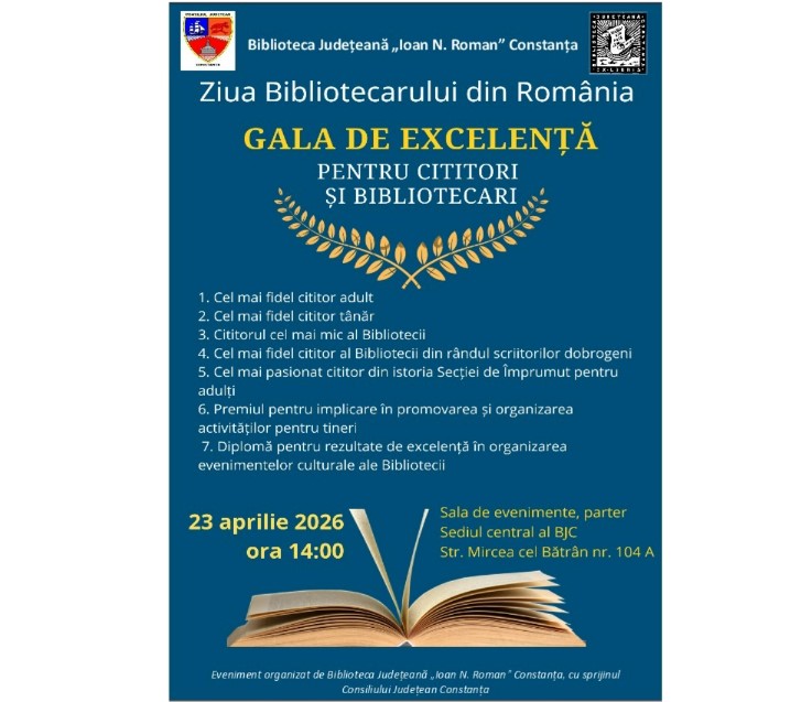 gala de excelenta la biblioteca judeteana ioan n roman constanta bibliotecarii si cititorii celebrati pe 23 aprilie 69e33238d52ae