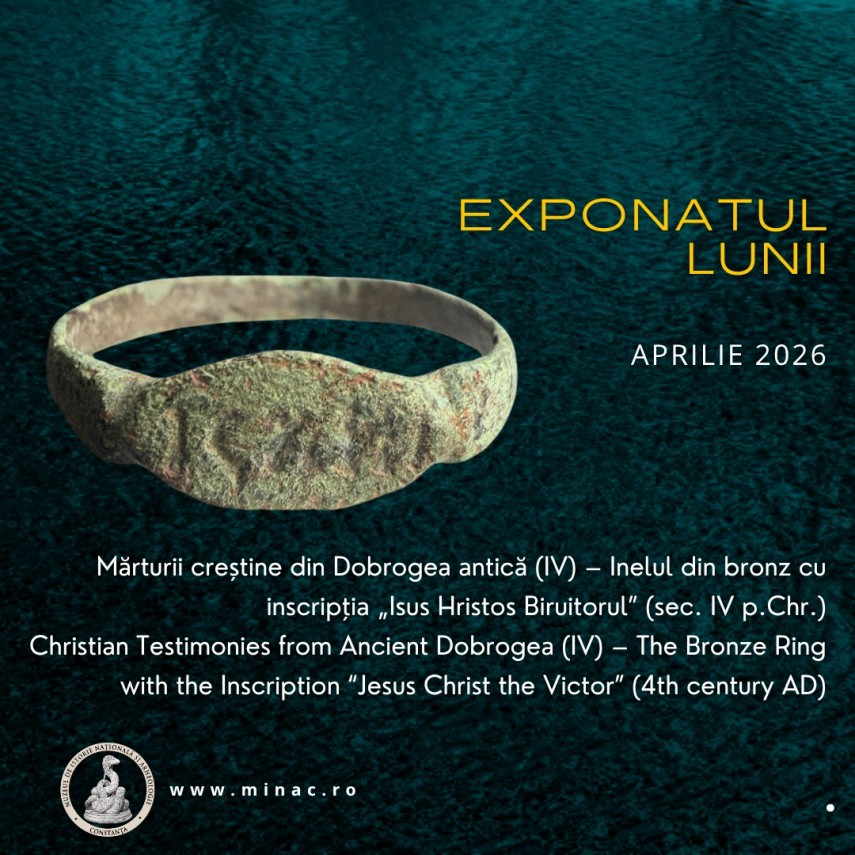 inelul de bronz cu inscriptia iisus hristos biruitorul este exponatul lunii aprilie la mina constanta 69d7a91f187b1