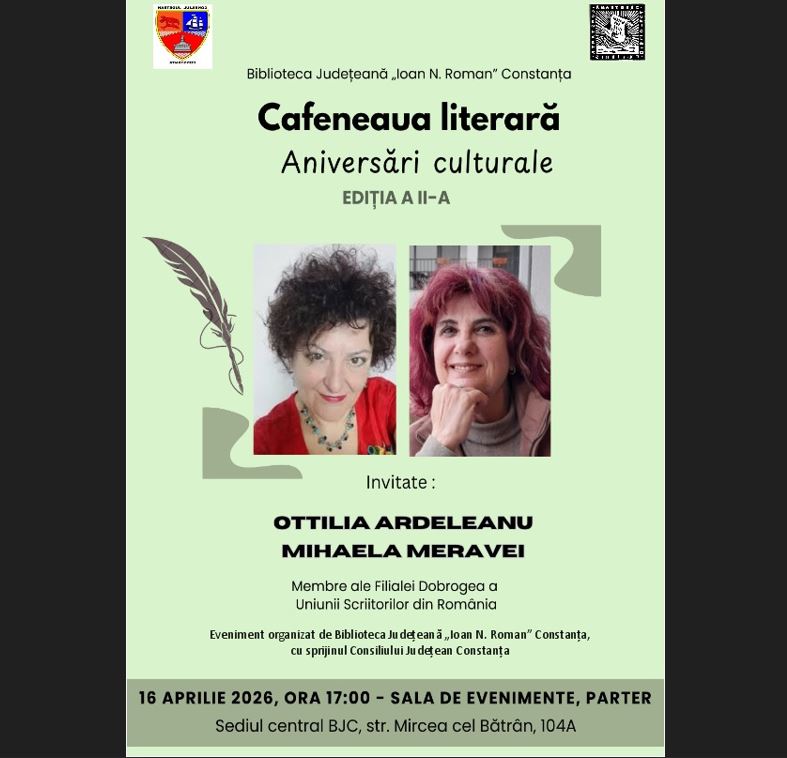scriitoarele otilia ardeleanu si mihaela meravei serbate la biblioteca judeteana constanta in cadrul proiectului cafeneaua literara aniversari culturale 69df59fe3b62e